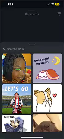 Different options for adding GIFs